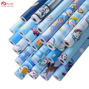2023 removable adhesive hello kitty polyester fabric wallpaper for kids