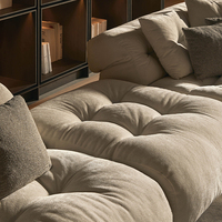 Canapé modulaire en velours rembourré en forme de L, design personnalisé, mousse haute densité, doux au toucher, pour salon de villa