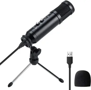 Metall USB-Plug-and-Play-Mikrofon 48K16-Kerne mit Stativständer-Mikrofon-Kit für die Heim aufnahme