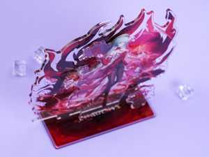 Expositor de Acrílico OEM/ODM Wuthering Waves Phrolova 20cm, Diseño Aura Roja Flameante, Decoración de Escritorio para Fans del Anime - Product Image 6