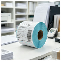 Label Pengiriman Termal Langsung Kustom 4x6 A6 Gulungan Stiker Waybill Barcode untuk Printer Label Bluetooth Nirkabel