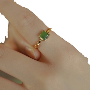 Luoqingzhu Hetian <b>Jade</b> <b>Ring</b> Square Geometric Design Adjustable For Women Everyday Wear - Product Image 5