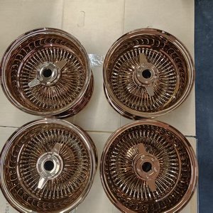 Wire <b>Wheels</b> 13x7 Inch Rose Gold Rims <b>Spoke</b> Rims <b>Spoke</b> Lowider Wire <b>Spoke</b> <b>Wheel</b> - Product Image 3