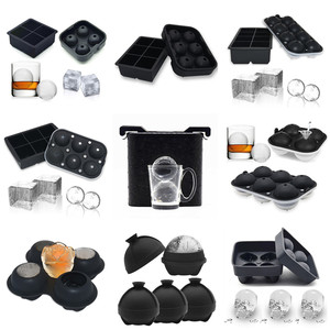 Hot tái sử dụng thêm lớn Vòng <span class=keywords><strong>Ice</strong></span> <span class=keywords><strong>Cube</strong></span> khuôn <span class=keywords><strong>Ice</strong></span> ball maker Sphere khuôn khay đá USA BPA free <span class=keywords><strong>Silicone</strong></span> 2.5 inch màu đen 4-9days - Product Image 6