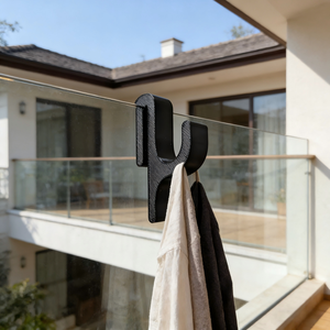 Nuevo Gancho de Ducha Moderno y Sencillo de Plástico Negro <span class=keywords><strong>para</strong></span> <span class=keywords><strong>Puerta</strong></span> de Vidrio de 8 mm, Accesorios de <span class=keywords><strong>Baño</strong></span>, Toallero - Product Image 2