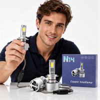 N14 LED 180W Haute Puissance Puce 4575 Blanc Froid 6000K Dissipation Thermique à Ailettes 12V 24V Phares LED de Voiture H7 H11 H4 Hb3 Hb4 9012