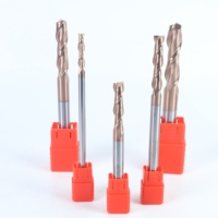 Fraise à queue en carbure monobloc à 2 dents, fraise à queue carrée plate, revêtement bronze, outils de découpe CNC pour l'usinage des métaux