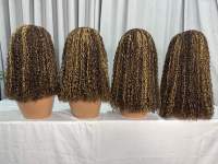 Perruques Pixie Curly avec fermeture en dentelle 5*5, 100% cheveux humains, sans colle, sans perte de cheveux, densité 250%, couleur Piano P # 4/27 1B SDD Double Drawn Kinky Curly