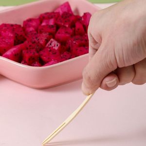 Fourchettes de dégustation de fruits en bambou naturel salubre pour les aliments ECO BAMBOO pour les zones fraîches d'épicerie et les comptoirs d'échantillonnage au détail - Product Image 2