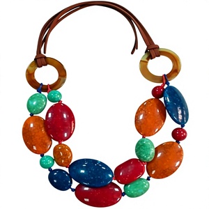 Collier Multicouche Perlé Rose et Vert de Haute Qualité pour Femme, Ensemble Coloré et Élégant Plaqué Or, Bijoux de Fête et de Mariage pour Femme - Product Image 2