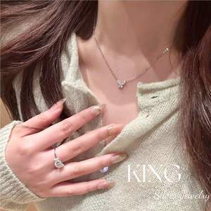 King Silver Jewelry Butterfly Necklace <b>Ring</b> S925 Sterling Silver Claw Setting Unisex Fashion Jewelry - Product Image 5