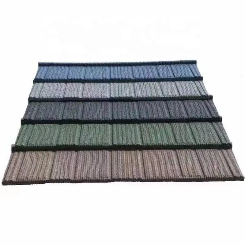 Aluminium seng ringan, bahan atap logam desain tradisional ubin atap baja dilapisi batu warna-warni Shingle ringan