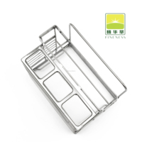Accueil Cuisine Organisateur en acier inoxydable Conteneur Comptoir de rangement avec porte-couteau Boîte à couverts Planche à découper