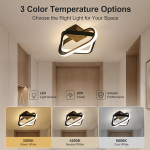 Plafonnier géométrique moderne 20W LED en acrylique à montage en surface, tricolore, pour la maison, couloir, chambre, salon - Product Image 3