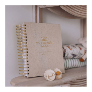 Agenda de <span class=keywords><strong>grossesse</strong></span> personnalisé en lin, <span class=keywords><strong>journal</strong></span> de <span class=keywords><strong>naissance</strong></span>, spirale, couverture rigide, organiseur de maternité avec autocollants pour futures mamans - Product Image 1