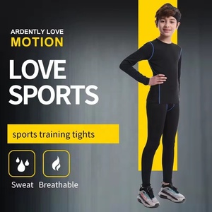 Survêtements de sport pour enfants, pantalons longs blancs et collants, tenue de yoga sans couture pour garçons et filles, entraînement scolaire, <span class=keywords><strong>jogging</strong></span> - Product Image 2