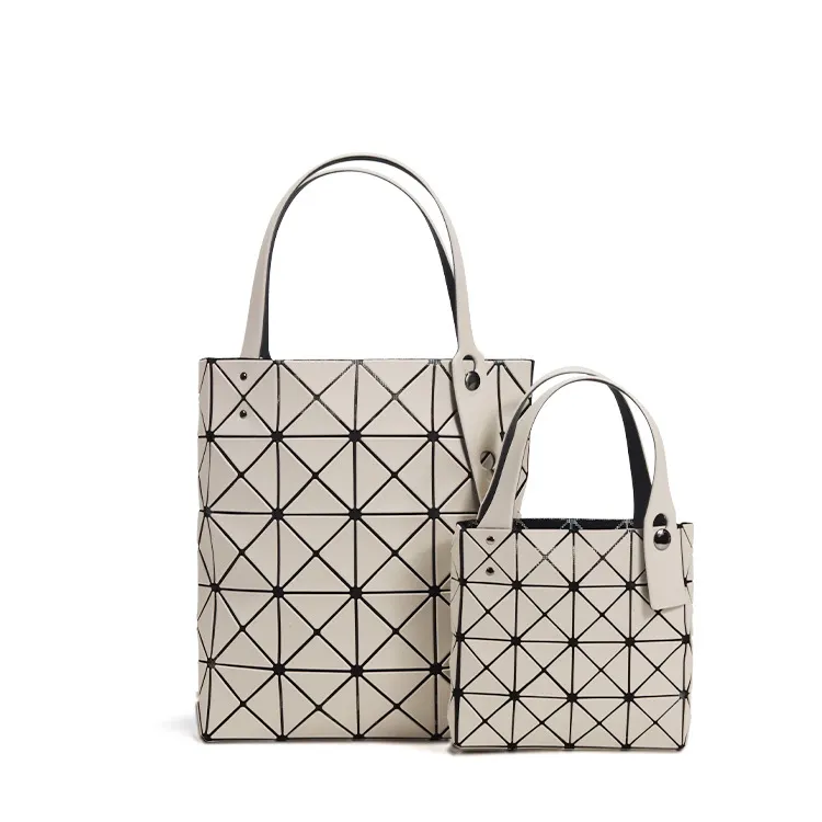 Hot Sale Lattice PVC Long Square Quilted Tote Bags for Women Big Size Diamond-type Lattice Leather Hand Bags