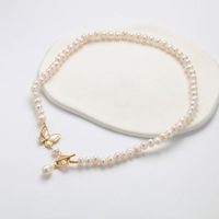 Ensemble de bijoux en perles d'eau douce blanches en gros, collier et bracelet naturels pour cadeau ou rendez-vous