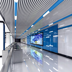 Panneau de plafond suspendu en aluminium, revêtement mural métallique intérieur pour hall d'accueil de bureau - Product Image 1