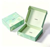Boîte d'expédition en carton ondulé vert dégradé imprimée sur mesure, pliable, type avion, pour l'emballage de produits