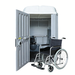 Toilettes portables en PEHD pour fauteuils roulants, conformes ADA, durables, cabine sanitaire extérieure avec rampe et rampes <span class=keywords><strong>d</strong></span>'accès pour parcs <span class=keywords><strong>publics</strong></span> et zones <span class=keywords><strong>de</strong></span> travail - Product Image 1