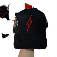 Casquettes de sport 5 panneaux A-Frame à faible MOQ, livraison rapide, avec logo personnalisé, 100 % coton, unisexe, ajustables, en daim chromé, motif lettre sportif
