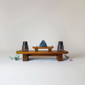 Personalizado madeira meditação altar tabela Handmade Tiered <span class=keywords><strong>Puja</strong></span> tabela madeira oração Buda santuário altar meditação tabela para relaxamento - Product Image 4
