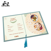 Couvertures de menu en tissu rigide personnalisables en cuir imitation A4, avec logo estampé or, imperméables et de qualité supérieure pour restaurants
