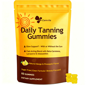OEM Tanning Accelerator Gummies Bears 60 Count Beta-Carotene Lycopene Astaxanthin for Skin Hydration - Product Image 1