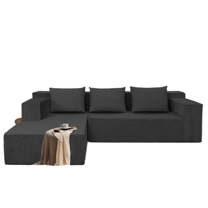 103 moderno e minimalista grigio scuro a forma di L, divano componibile componibile con nuvole, <span class=keywords><strong>angolo</strong></span> profondo per <span class=keywords><strong>soggiorno</strong></span> - Product Image 1