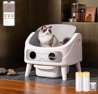 Bac à litière automatique à commande par application, protection de sécurité, nettoyage automatique, ouverture supérieure, pour plusieurs chats, grande capacité, robot
