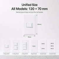 Interruptor de Pared Blanco de 120x70mm, Enchufe de 1/2/3 Vías, Interruptor de Luz, Tomacorriente Universal para Filipinas, Tailandia, Sudeste Asiático