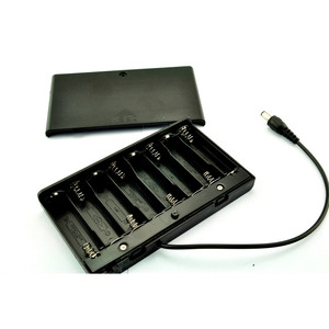 Boîtier de batterie 8 cellules AA 12V avec connecteur DC, interrupteur, couvercle scellé, étui portable en ABS - Product Image 2