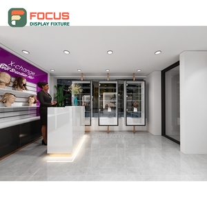 Vitrina expositora de pelucas independiente con estantes de vidrio, puerta con cerradura y múltiples cajones para exhibir cabello humano - Product Image 6