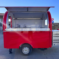 Petite remorque alimentaire ronde, café mobile, restaurant, camion de pizza