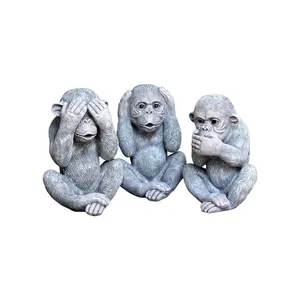 Shengye European animal decorative ornaments simulation monkey gorilla cafe bar office retro nostalgic resin marble crafts