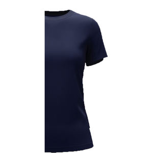 T-shirt à manches courtes col rond pour femme, style streetwear, respirant, écologique, en coton biologique gris, uni, en molleton - Product Image 5