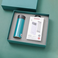 Termo con Logotipo Personalizado, Tapa con Cierre y Banco de Energía Portátil, Juego de 2 Piezas, Regalo Promocional Corporativo Ejecutivo