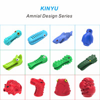 KINYU UFO IQ boule de friandises interactive distributeur de nourriture pour chiens logo de luxe en caoutchouc écologique personnalisable pour chiens