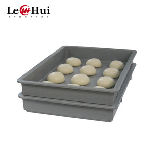 pizza dough box dough proofing box customized with four-wheel cart polypropylene stackable dough box with lid