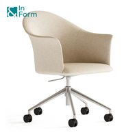 Fauteuils de direction haut de gamme ergonomiques avec accoudoirs pivotants, assise en mousse moulée, réglage à vérin à gaz et fonction rotative pour bureau à domicile