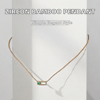 Collier Pendentif Gaovo en Acier Inoxydable Plaqué Or 18K avec Chaîne Géométrique et Zircon, pour Femme, Ne Ternit Pas, Cadeau Minimaliste