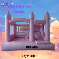 Château gonflable commercial blanc avec toboggan pour mariage, combo de jeux gonflables