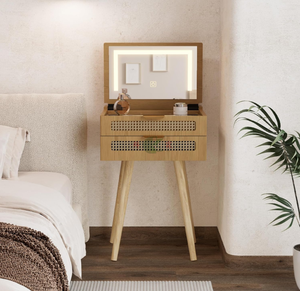 Table de toilette moderne en bois avec miroir et tiroirs, bureau de maquillage de luxe pour <span class=keywords><strong>chambre</strong></span> à coucher - Product Image 4