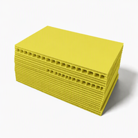 Plaque en plastique PP ondulé jaune creux de 4 mm, 1m x 1m, fabriquée en Chine, pour le transport et le stockage de boîtes à fruits