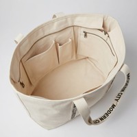 Bolsa de Compras de Lona Minimalista, Bolsa de Mano con Letras Estéticas para Mujer, Bolsa de Algodón Reutilizable y Ecológica para Uso Diario