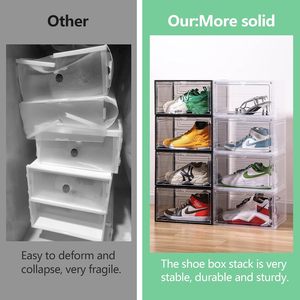 Hot New Plastic clear Shoe <b>Storage</b> Boxes Dustproof Transparent Acrylic Shoe <b>Storage</b> <b>Stackable</b> Organizer - Product Image 5