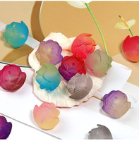 Nouveauté 2026 Perles fantaisie en acrylique 3D colorées en forme de fleur de lotus pour la fabrication de stylos et de bracelets