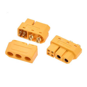 ชุดขั้วต่อโมดูลจ่ายไฟแบบไฮบริด Amass XT60(2+4)-M/F 6 พิน ทำจากทองเหลือง (2 ช่องจ่ายไฟ + 4 ช่องสัญญาณ) 20A พร้อมปลอกหุ้มสำหรับเดินสาย - Product Image 2