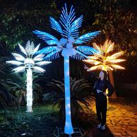 Benutzer definierte blaue LED-Palmen leuchte für Weihnachts ereignis party im Freien Strand landschafts dekor mit einstellbarer Höhe und Blatt design